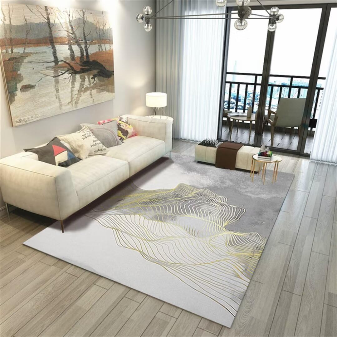 Alfombras infantiles grandes lavables en lavadora con diseño de malla elegante y fácil limpieza