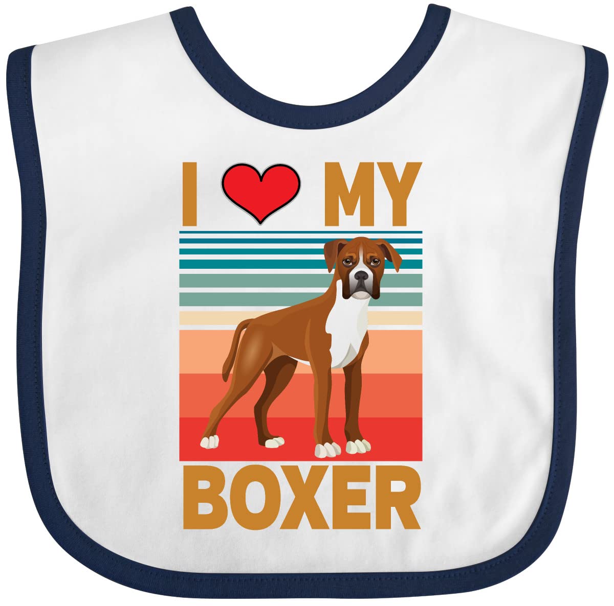 inktastic Boxer Dog Retro Baby Bib