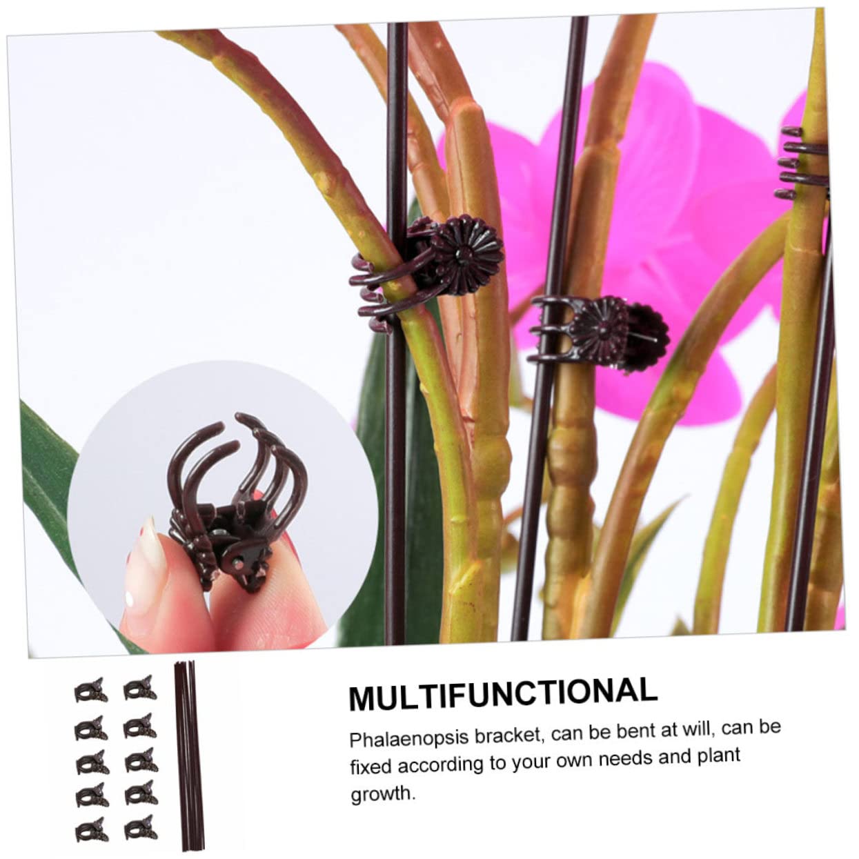 BESTonZON 2 Sätze Garten Clips Set Pflanzenfixierung Für Kletterpflanzen Wiederverwendbare Klammern Material Zur Unterstützung Pflanzenwachstums Für Orchideen Und Andere 20 Stück * 2