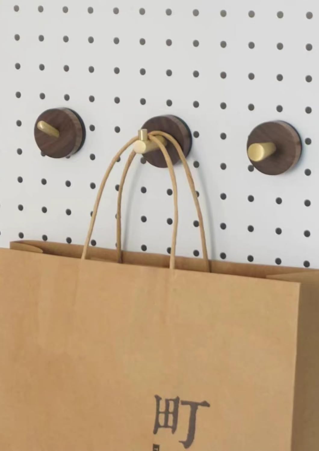5 Pcs Wooden Magnetic Hooks for Hanging, Multi-Purpose Strong Bearing Capacity Farmhouse Natural Rustic Walnut Wood Hooks for Coats, Towel, Hat, Keys, Purse