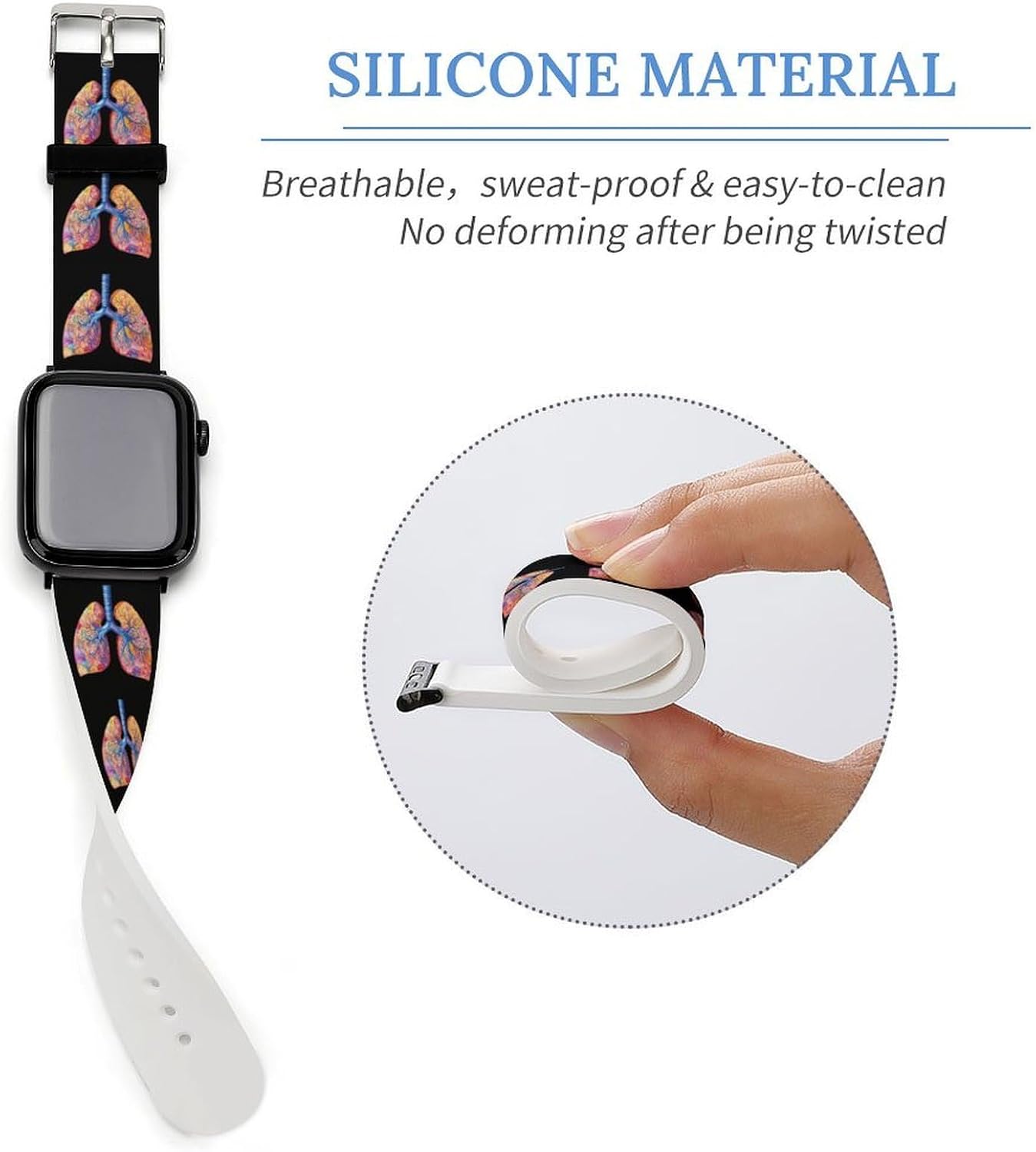 Colorful Lungs Funny Silicone Sport Straps image 4