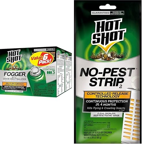 Hot Shot Nebulizador con neutralizador de olores, mata cucarachas, hormigas, arañas y pulgas, controla infestaciones pesadas, 3 unidades, paquete de