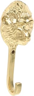 Alipis Golden Brass Gorilla Head Coat Hooks Heavy Duty Animal Wall Hooks Retro Vintage Wall-Mounted Towel and Bag Hangers for Entryway Bathroom Storage