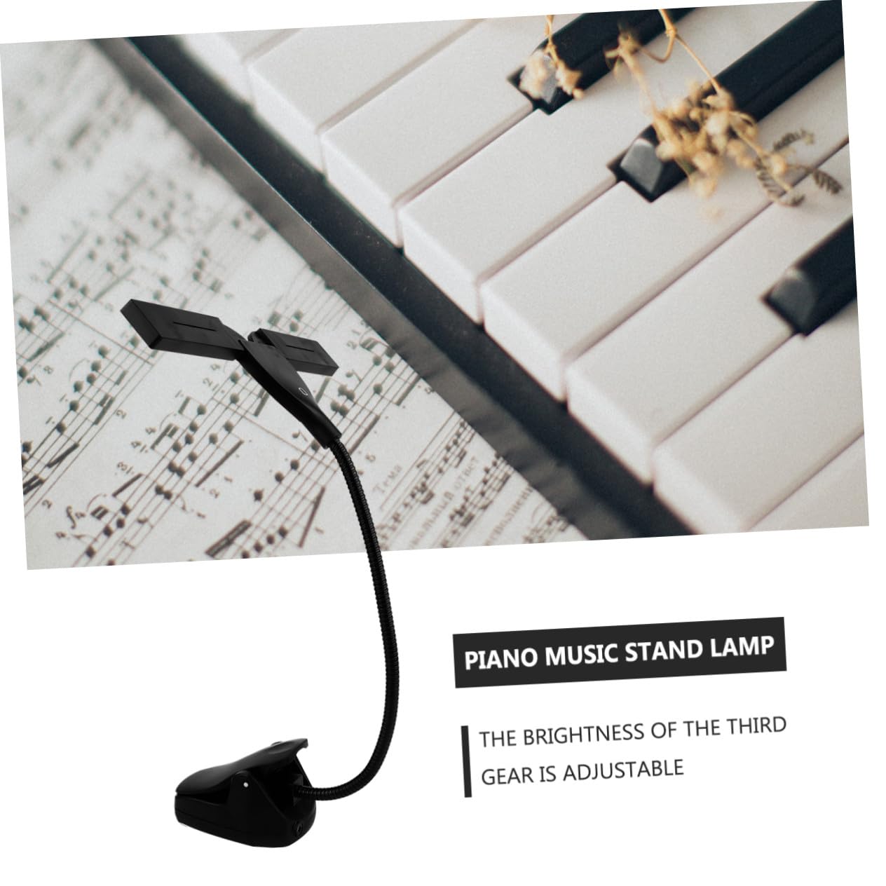 Mikikit Lampe Pupitre Led Pour Piano à Queue Lampe De Lecture Usb Réglable à Clipser Avec Tête Pivotante Niveaux De Luminosité Adaptée Pour Partitions Et Musique