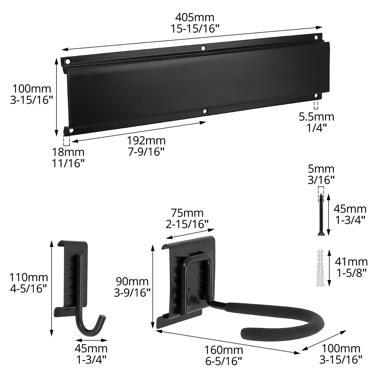 QWORK® Support mural pour vélo, porte velo mural réglable pour 6 vélos et 3 casques, pour garage, maison