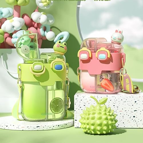 Miniatura 6 de Aufona Botellas de agua Kawaii de 25 onzas con dos formas de beber, dos bebidas diferentes en una taza, bonita taza creativa para beber al aire