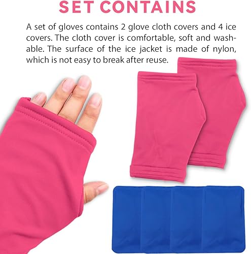 Miniatura 8 de Guantes de terapia de calor y frío, bolsa de hielo para aliviar el dolor. Manoplas para microondas y congelables para artritis, lesiones en los
