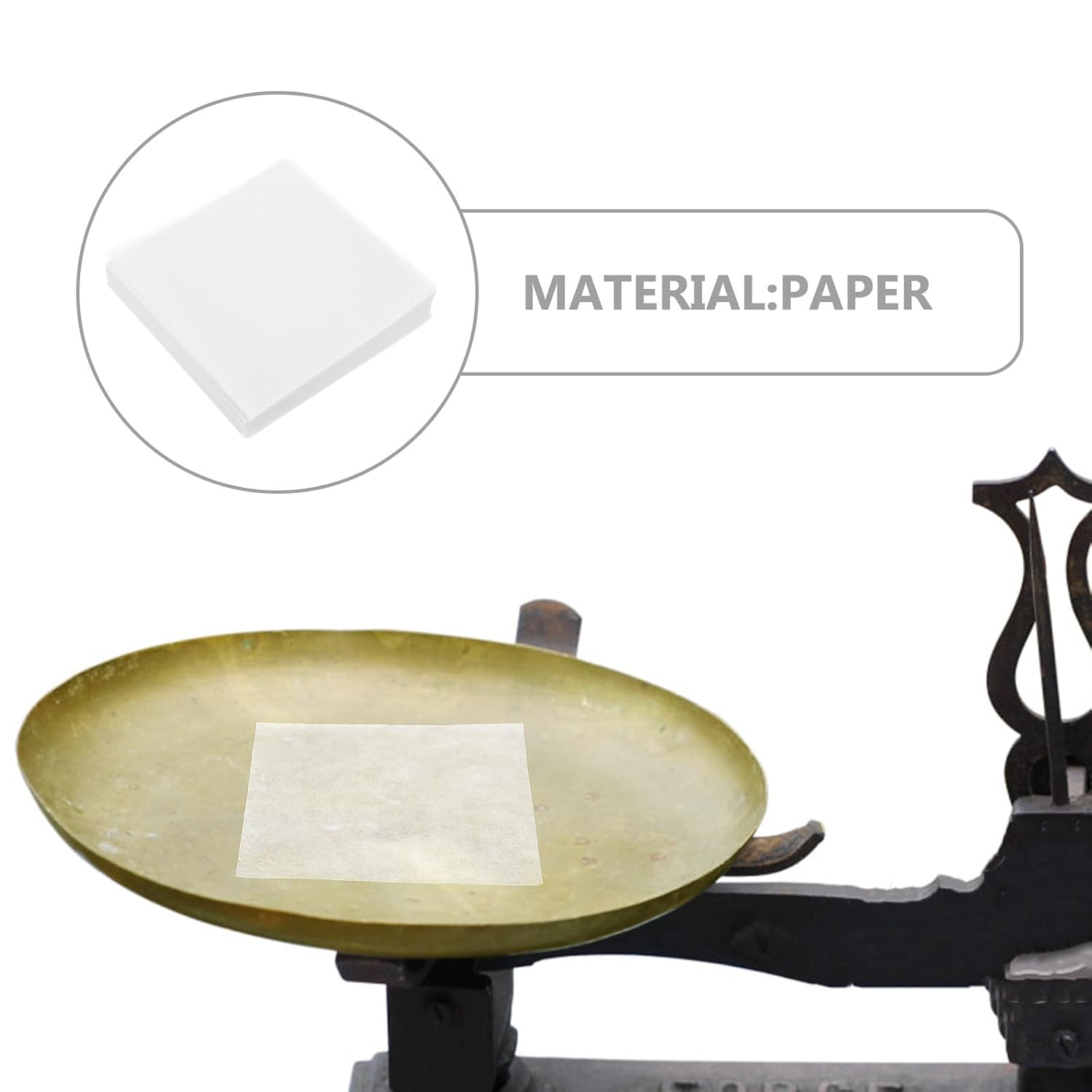 500Sheet Analytical Balance Weigh Paper - Sample Weighing Scale Papers High Gloss for Laboratory Research Measurement and Transfer 2.36x2.36''