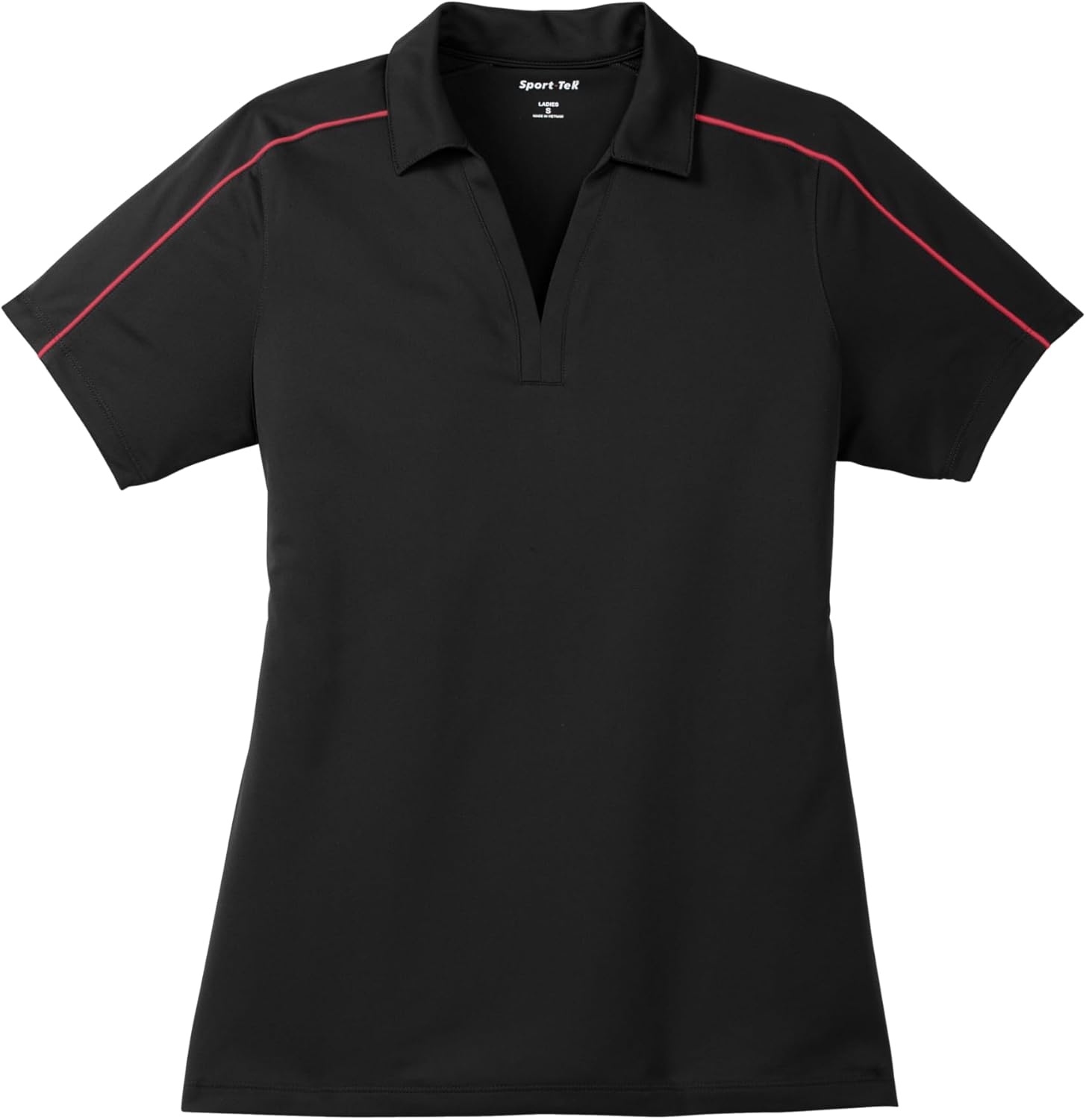 SPORT-TEK Women's Micropique Sport-Wick Piped Polo | Ladies Short Sleeve Collared Shirt, Athletic Fit Top for Work & Golf