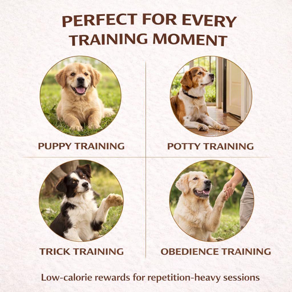 Soft Dog Training Treats, Beef – 12oz, Grain Free Tender Tidbits for Puppy & Adult, Low Calorie Under 3 Cal, Made in USA, Healthy Natural Soft & Chewy Small Dog Treats, All Breeds (Packaging May Vary)