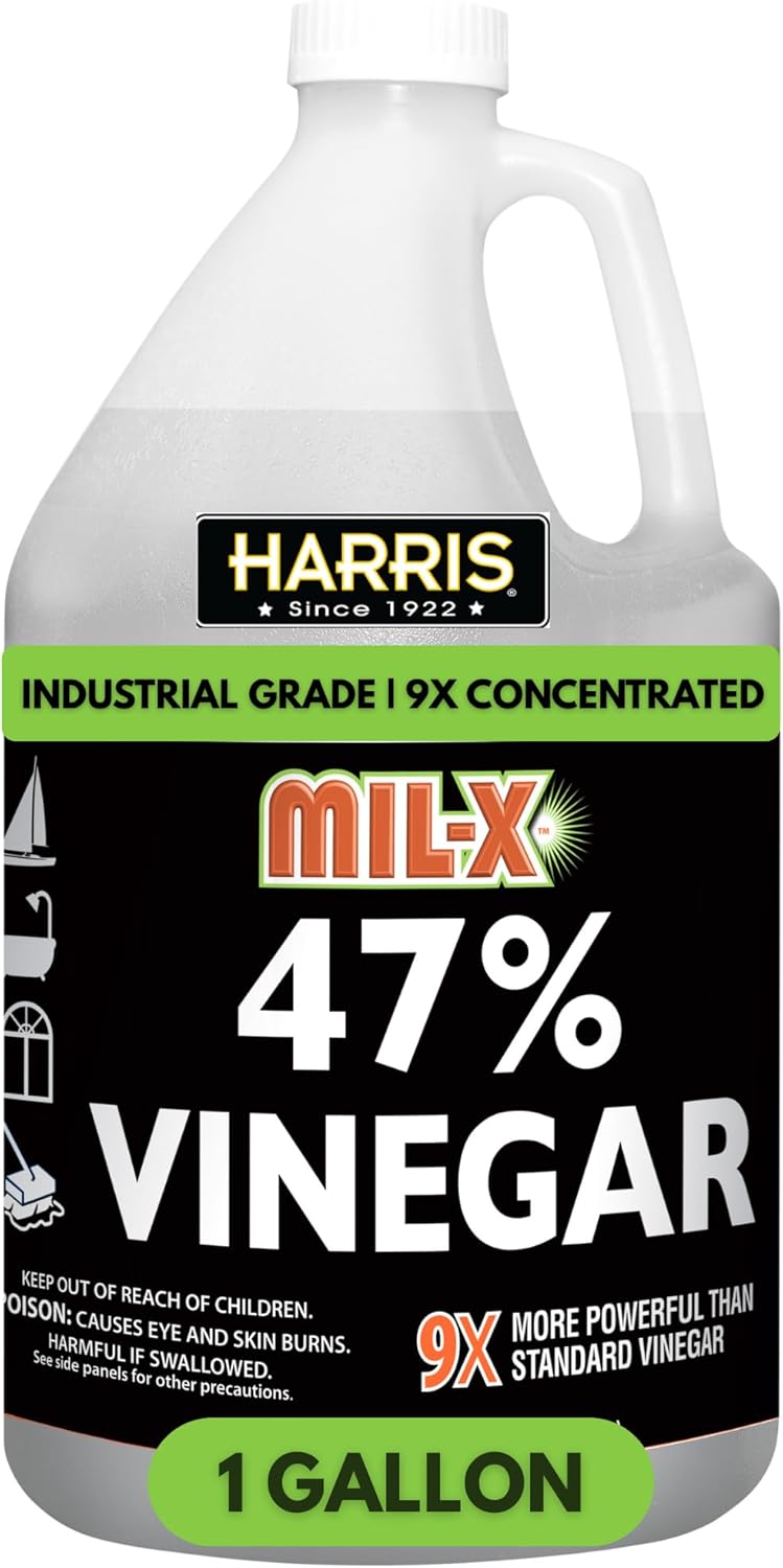 MIL-X 47% Concentrated Vinegar, Extra Strength Industrial Grade, 1 Gallon