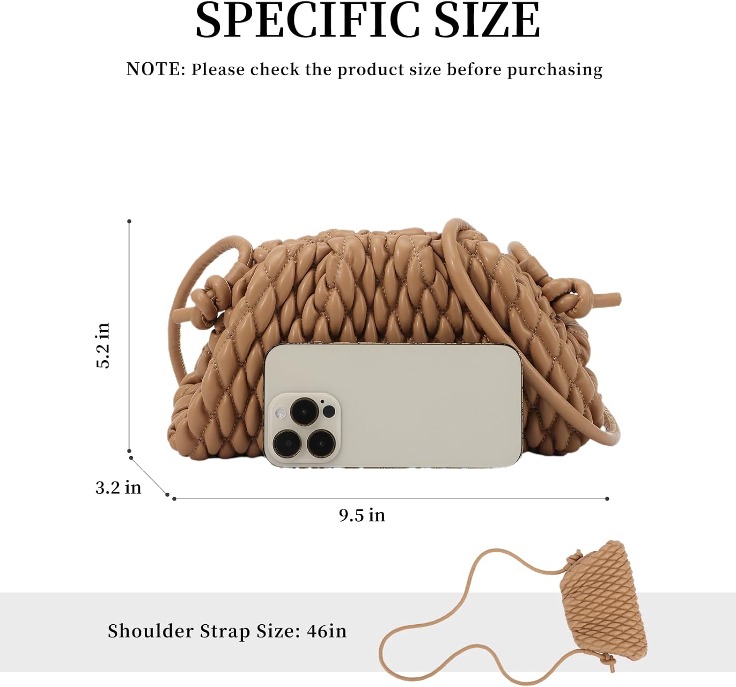 Fecialy Women's Dumpling Bag Cloud Clutch Purse Ruched Handbag Leather Hobo Bag Evening Crossbody Purse