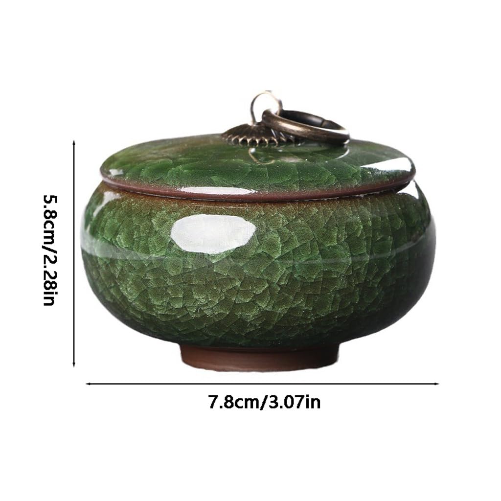 Juego De Té Lata de té con glaseado de Grietas de Hielo, Lata de té de Arena púrpura de cerámica, Mini Lata de Almacenamiento de té, Lata de té a Prueba de Humedad Tarro para Guardar Té(B)