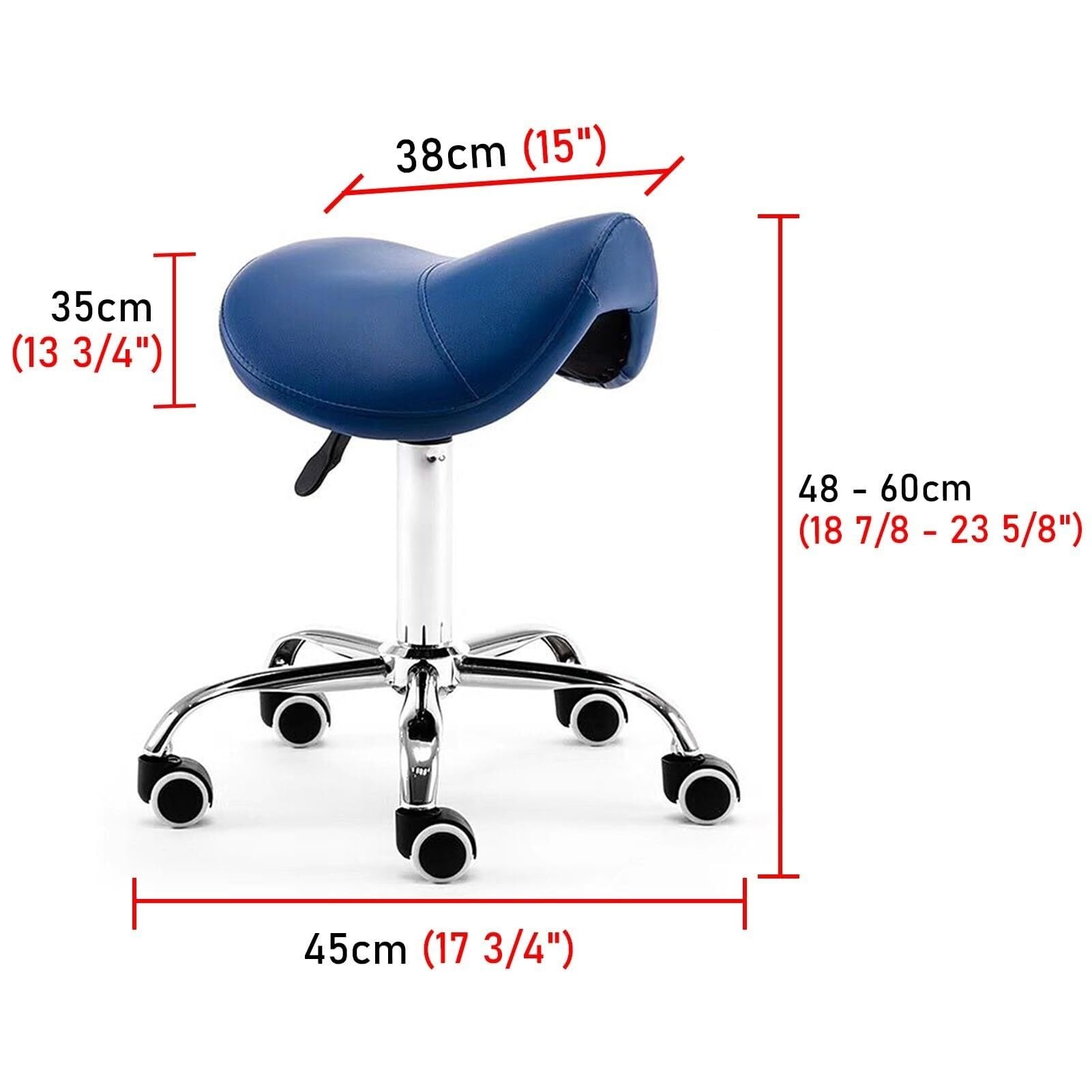 Rolling Saddle Chair with Back Support, Height Adjustable Ergonomic Saddle Stool Chair with Wheels for Dental Hygienist,Salon,Esthetician