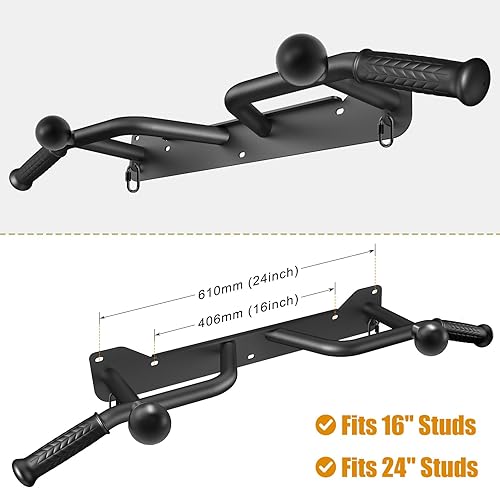 Miniatura 2 de Kipika Barra de dominadas de puerta montada en la pared resistente, barra de barbilla multifuncional, barra de puerta de fitness portátil, sistema