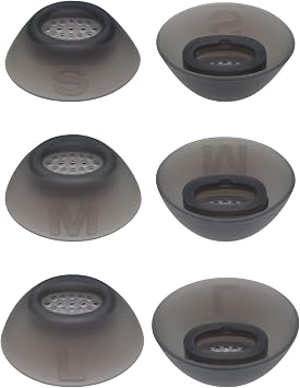 Replacement Ear Tips for JBL Tune Flex 2 True Wireless Earbuds, Soft Silicone Earbuds Tips 3 Pairs S/M/L Black