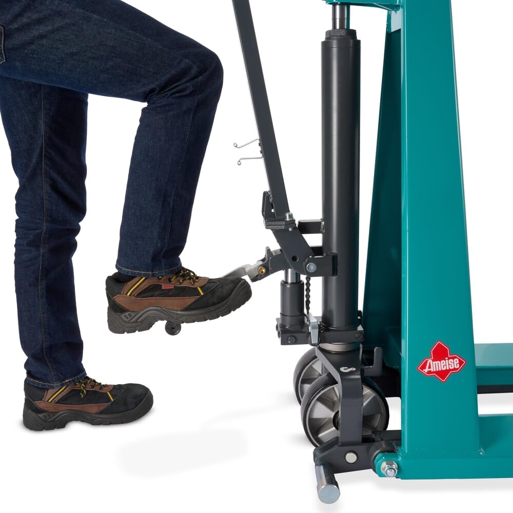 Ameise Scherenhubwagen PTM | 1.000 kg Tragkraft | 85-800 mm Hubbereich | 1.150 mm Gabellänge | Lenkrad aus robustem Polyurethan | Nylon Einfach-Gabelrollen | Hubtisch mit Schnellhub bis 200 kg