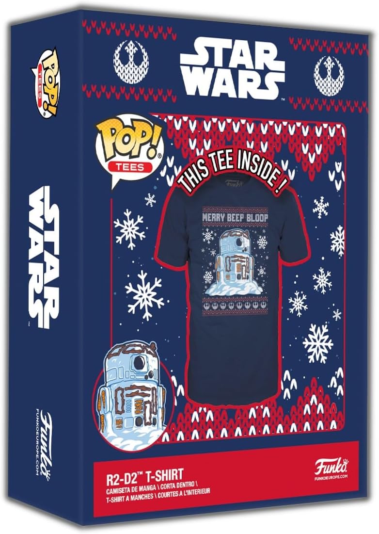 Funko Pop! Boxed Tee: Star Wars Holiday - R2-D2 Snowman - M