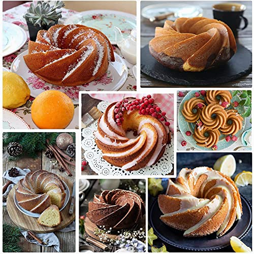 Besoabrazo 9 Inch Silicone Bundt Cake Pan, Baking With Perfect Shape, Nonstick Savarin Mold, Easy Grip Sturdy Handle, Dark Grey #TOP7