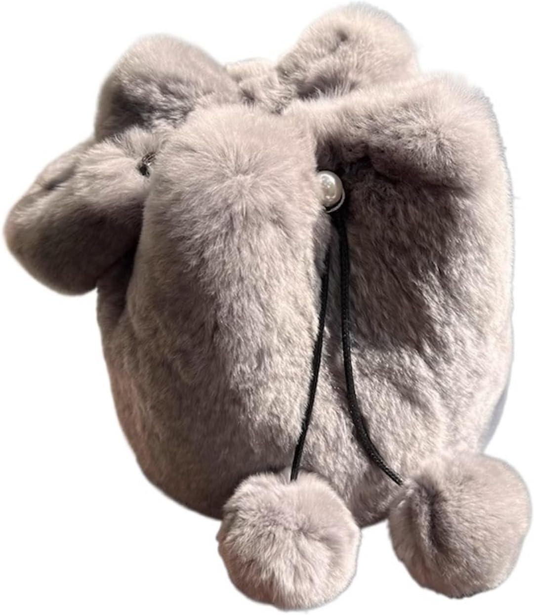 Furry Bag Plush Shoulder Bag For Women, Crossbody Handbags, Chain(Light grey)