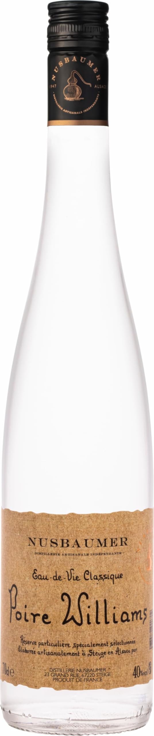 J. Nusbaumer Poire Williams selection Birnenbrand 40Prozent vol. Elsass (1 x 0.7 l)