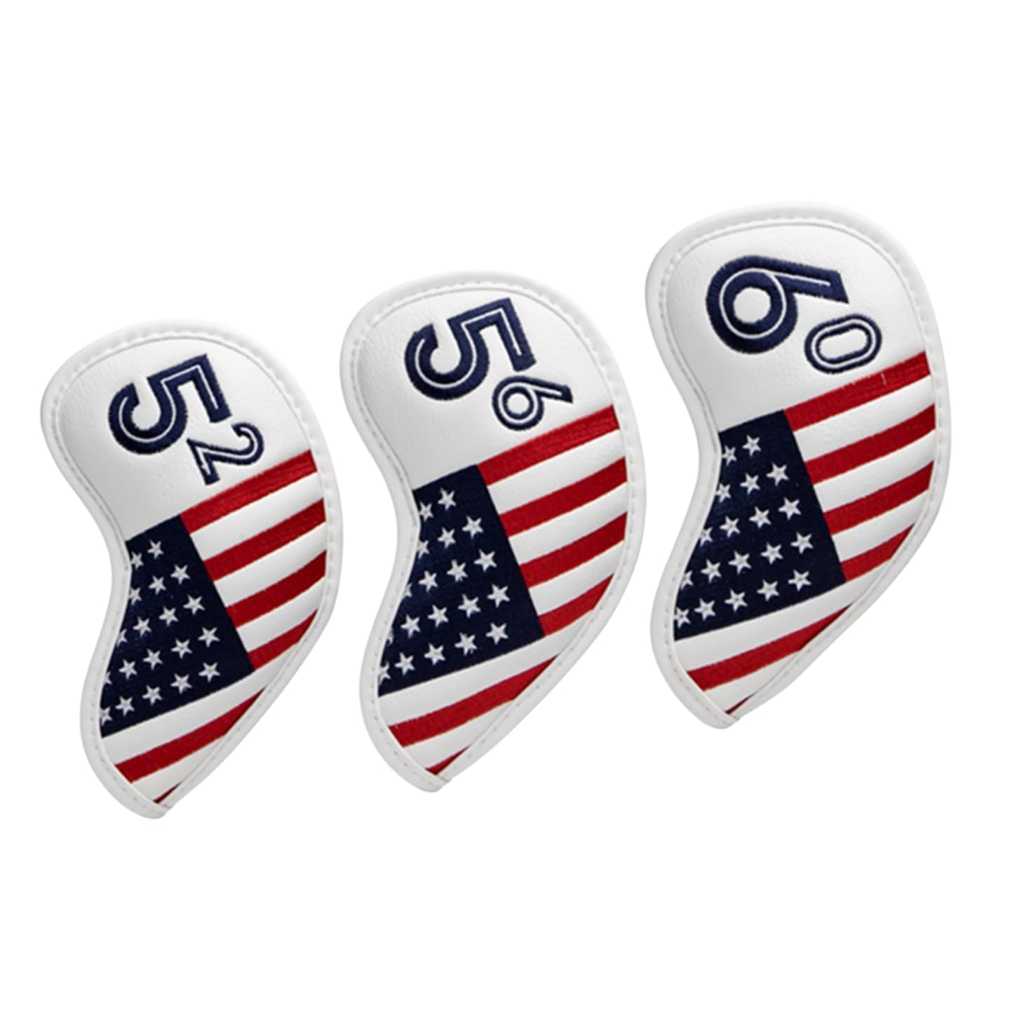 1pc Golf Wedge Cover or Set US Flag Iron Wedge Head Covers 52 56 60 Wedge Covers, PU Leather Golf Iron Covers Head Covers for Men Golfers
