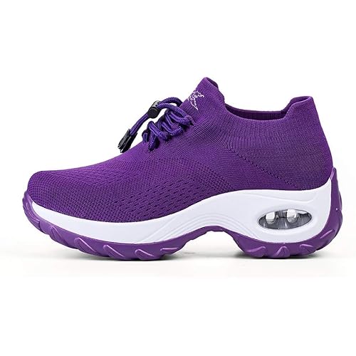 Women's Walking Shoes Sock Sneakers - Mesh Slip On Air Cushion Lady Girls Modern Jazz Dance Easy Shoes Platform Loafers