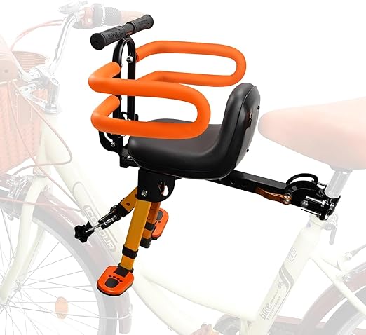 Child Bike Seat - Front Mount, Kids Bike Seat for Adult Bike,Retractable Baby Bike Seat Front Mounted, Toddler Bike Seat for Children 2~6 Years
