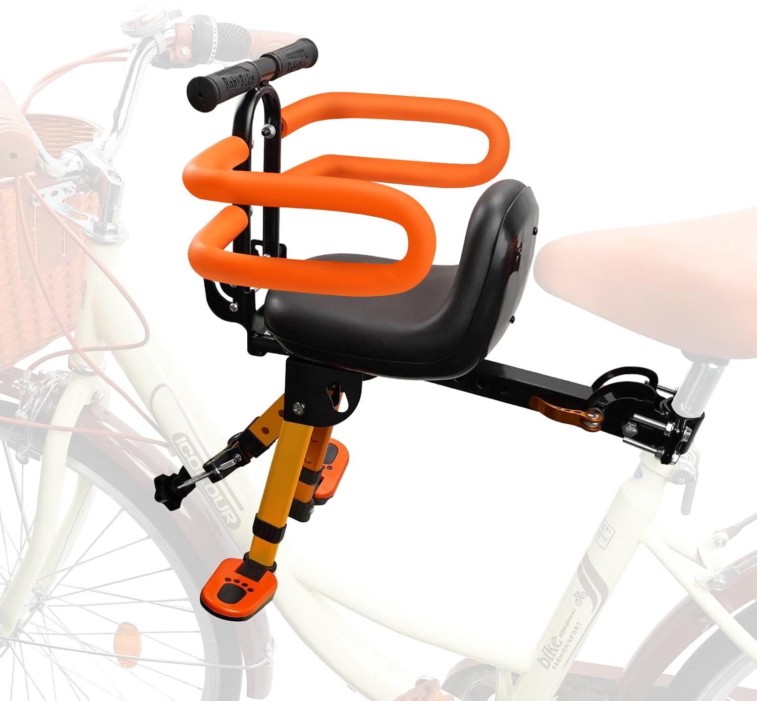 Child Bike Seat - Front Mount, Kids Bike Seat for Adult Bike,Retractable Baby Bike Seat Front Mounted, Toddler Bike Seat for Children 2~6 Years