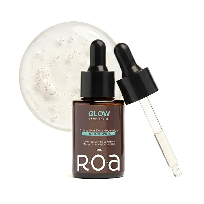 R.O.A Skincare GLOW face serum for Dark spots and open pores reduction with 2% Alpha Arbutin 2% Niacinamide and 3% Hyaluronic acid | Advanced Dark spot correcting glow serum for Men and women (30ml)