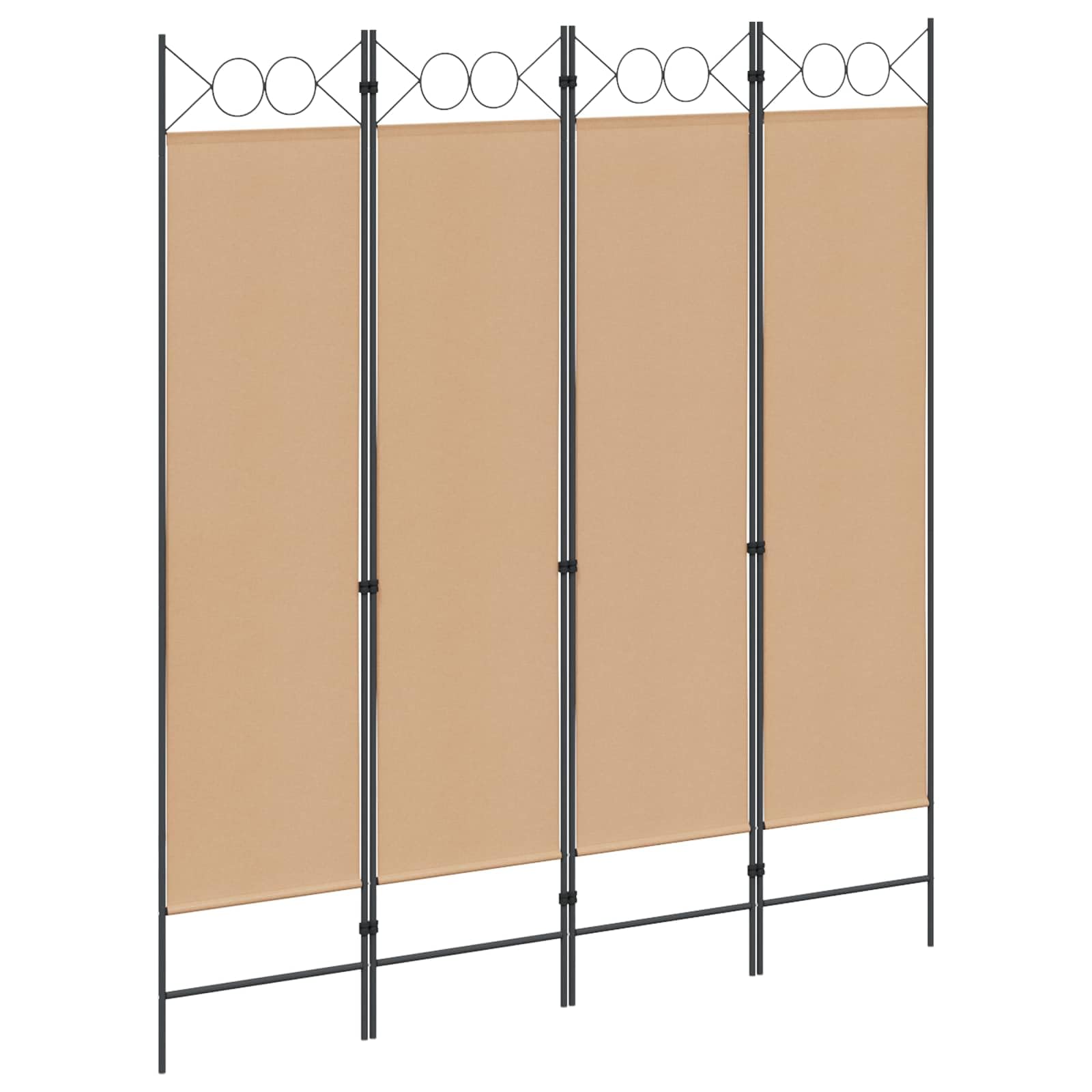 vidaXL Separador de habitación de 4 Paneles Beige 160 x 180 cm Tela, Divisor de Habitaciones Moderno, Pantalla Rectangular Independiente, Separador de Tela, decoración en Antracita
