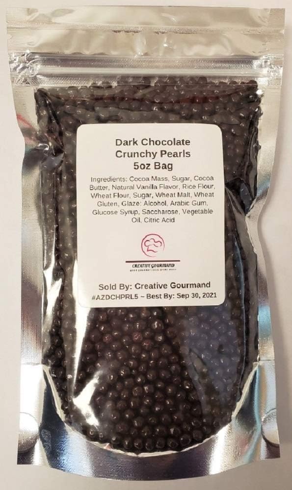 Creative Gourmand Dark Chocolate Crunchy Pearls - 5oz bag