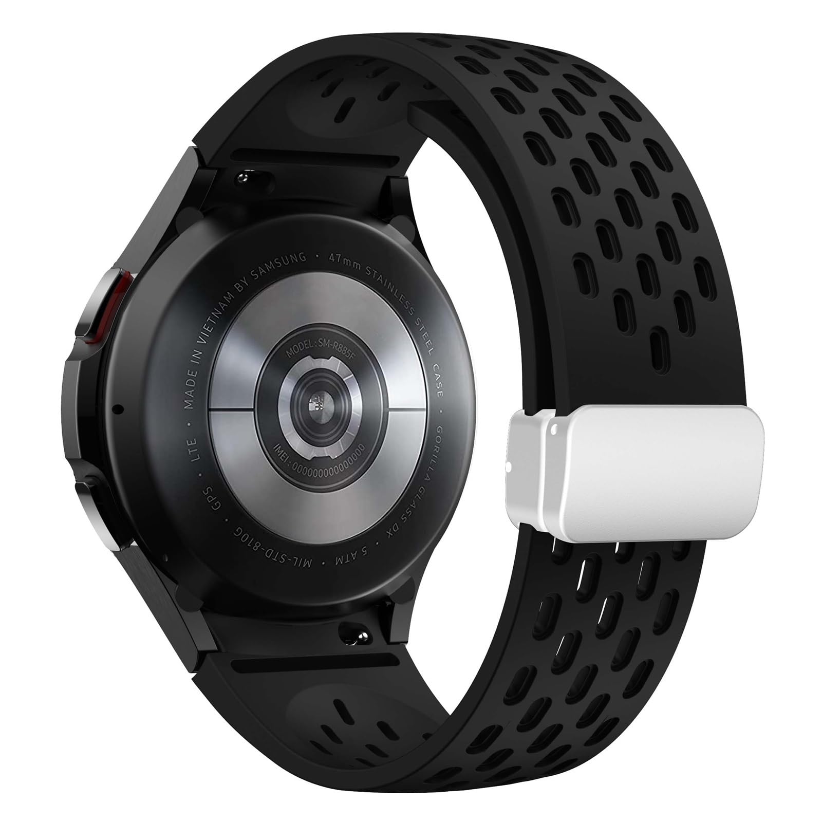 JDIME Cinturino in silicone per Samsung Galaxy Watch 7 6 5 4 40mm 44mm 5Pro 45mm cinturino con fibbia magnetica 6 Classic 43mm 47mm senza lacune cinturini per bracciale