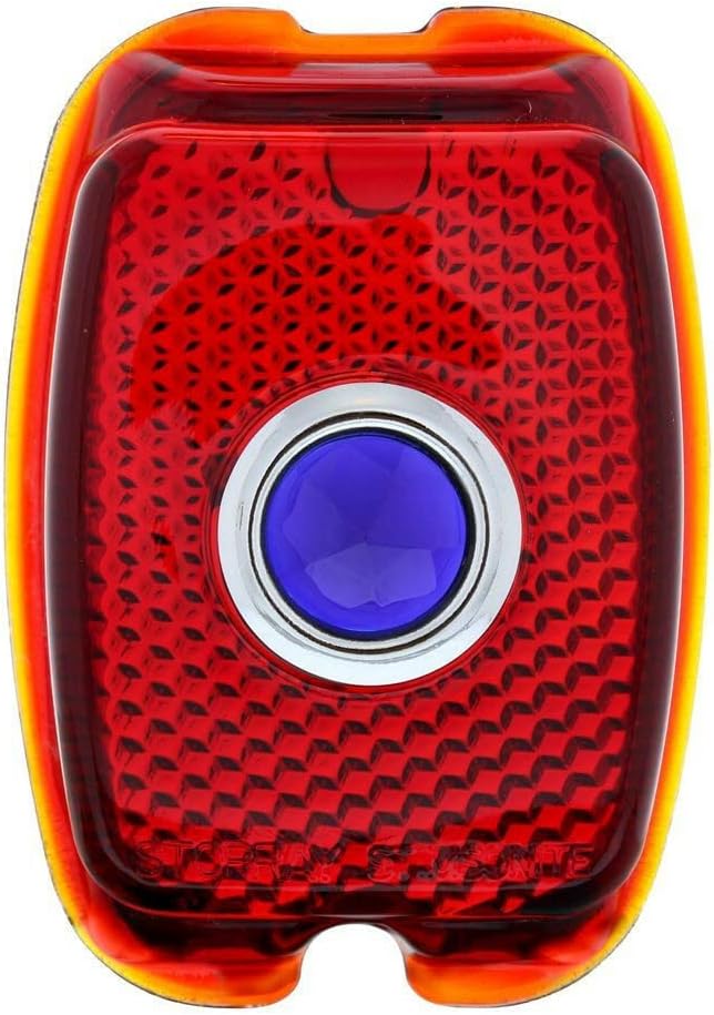 Glass Tail Light Lens With Blue Dot, Compatible with Chevy 1937-38 Passenger Car, 40-53 Truck