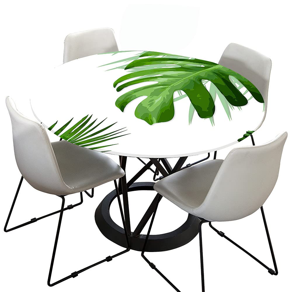 Morbuy Rondes Nappes Avec Bord Élastique, Nappes Rondes Anti Taches Lavable Imperméable Polyester Nappe De Table Imprimé De Donut Pour Cuisine Jardin