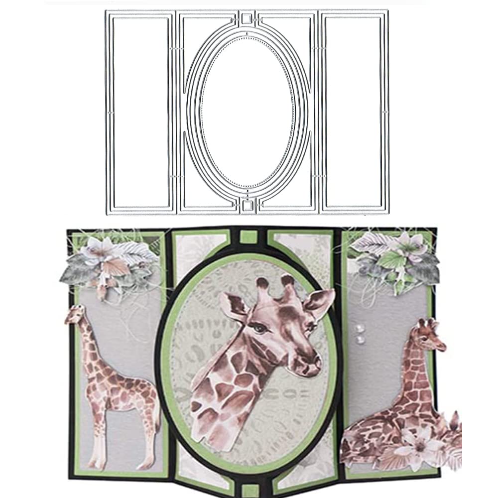 Set di 3 fustelle 3D per la creazione di biglietti, forma rettangolare, per biglietti pop-up, in metallo, per decorazioni fai da te, album di ritagli, decorazioni per album di ritagli