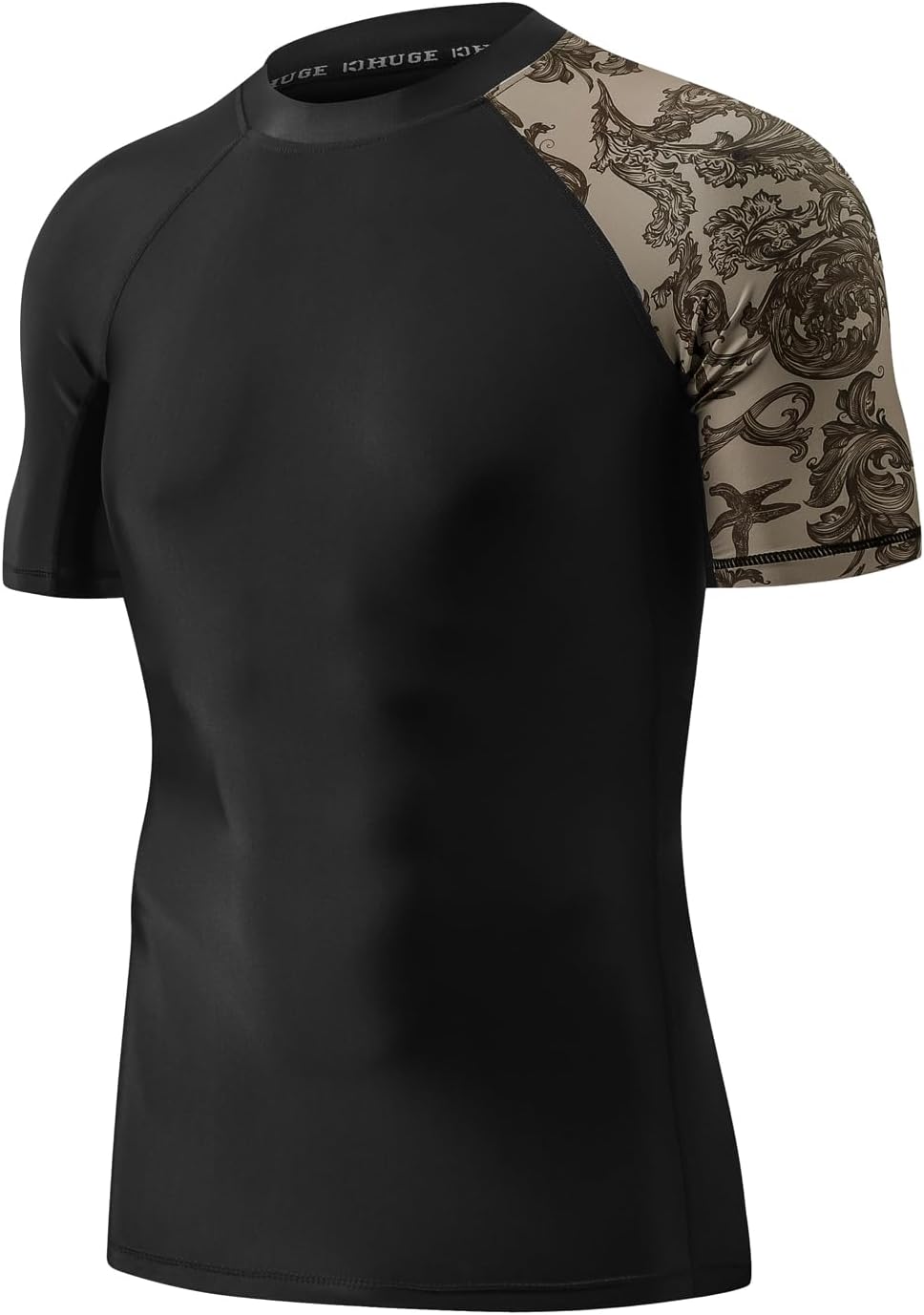 Men's Splice UV Sun Protection UPF 50+ Skins Rash Guard Short Sleeves