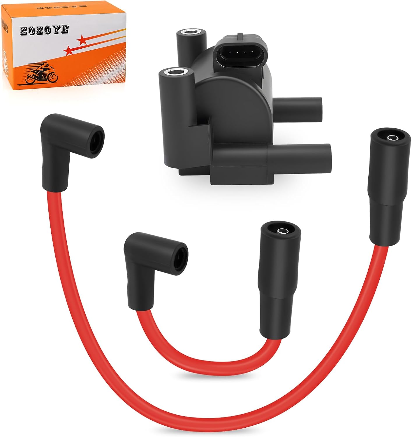 Ignition Coil & Spark Plug Wire Cap For FXD FLD FXST FXSB FXSE Dyna Low Rider Super Glide CVO Softail Fat Boy 2007-2017 31696-07A