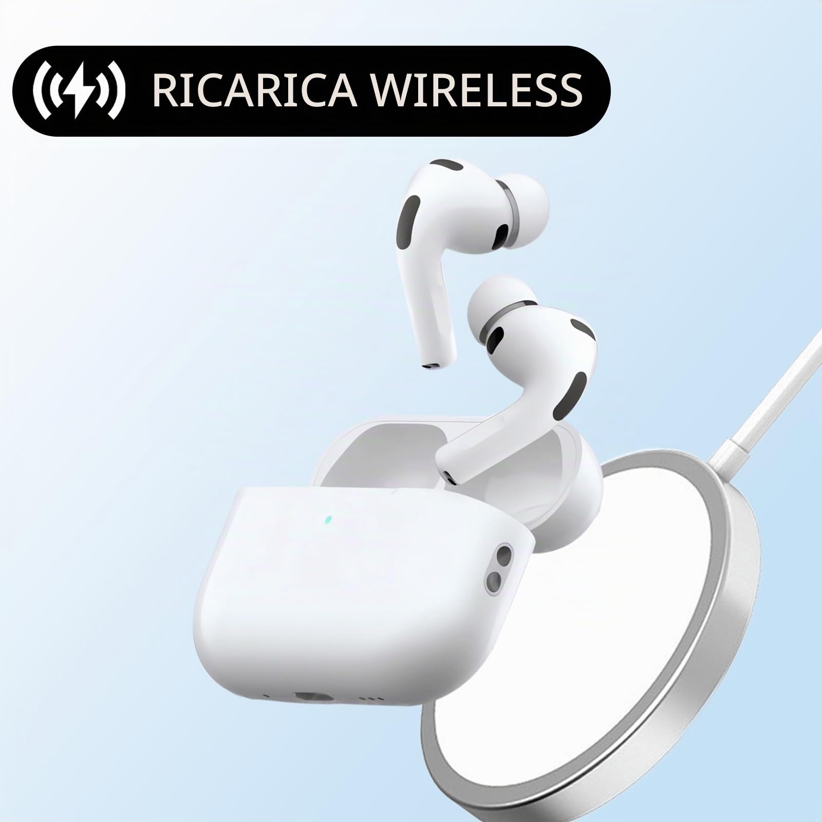 Custodia di ricarica wireless di ricambio compatibile con AirPods Pro 3 (modello 2025), per Air Pods Pro 3 Custodia di ricarica con sincronizzazione Bluetooth senza auricolari (USB-C)