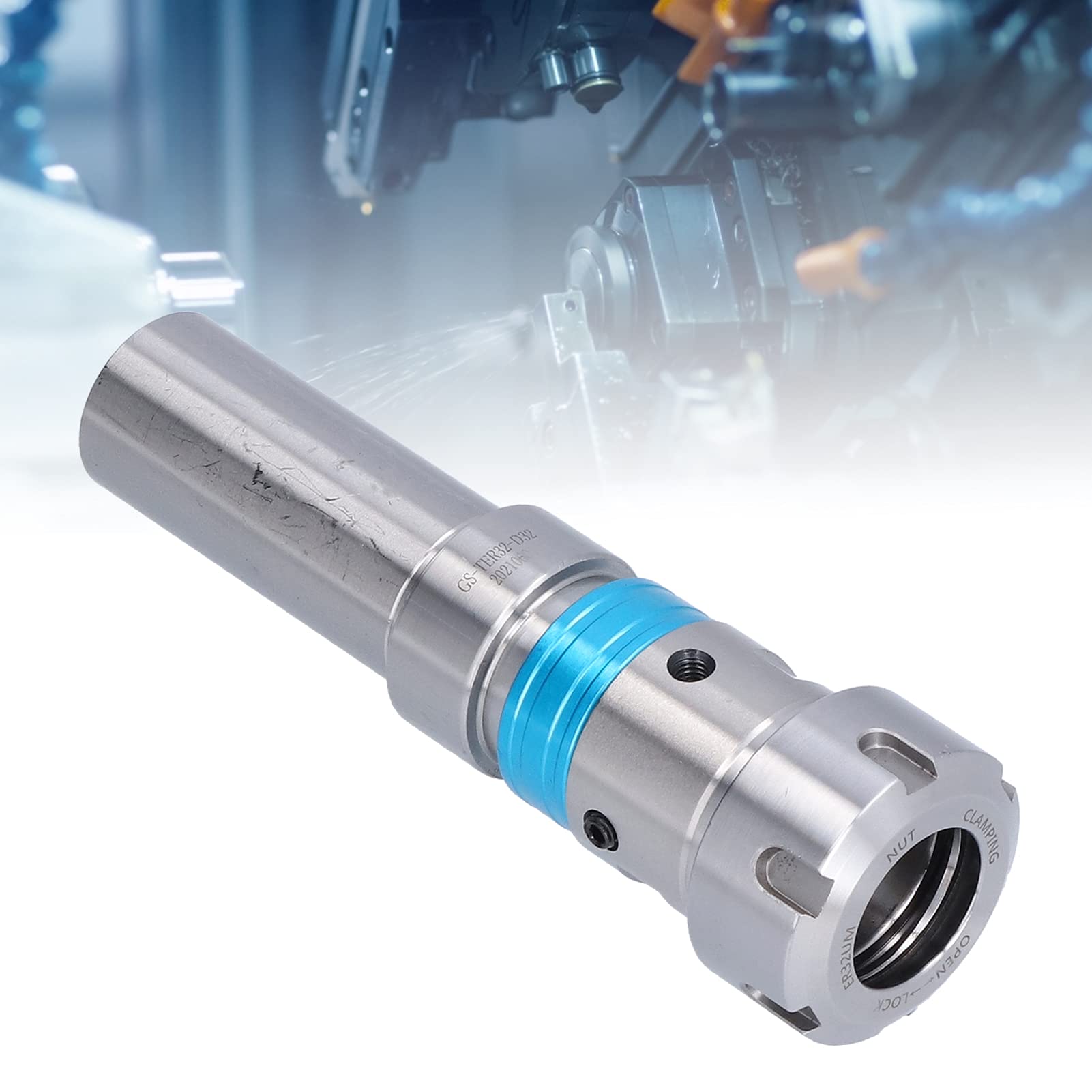 Fockety Portabrocas ER32 con Varilla de Extensión Flotante para Herramienta de Roscado de Torno CNC, Acero 20CrMrTi, M2-M30 con Flotador Delantero de 5 Mm y Trasero de 6 Mm para (GS-TER32-D32)