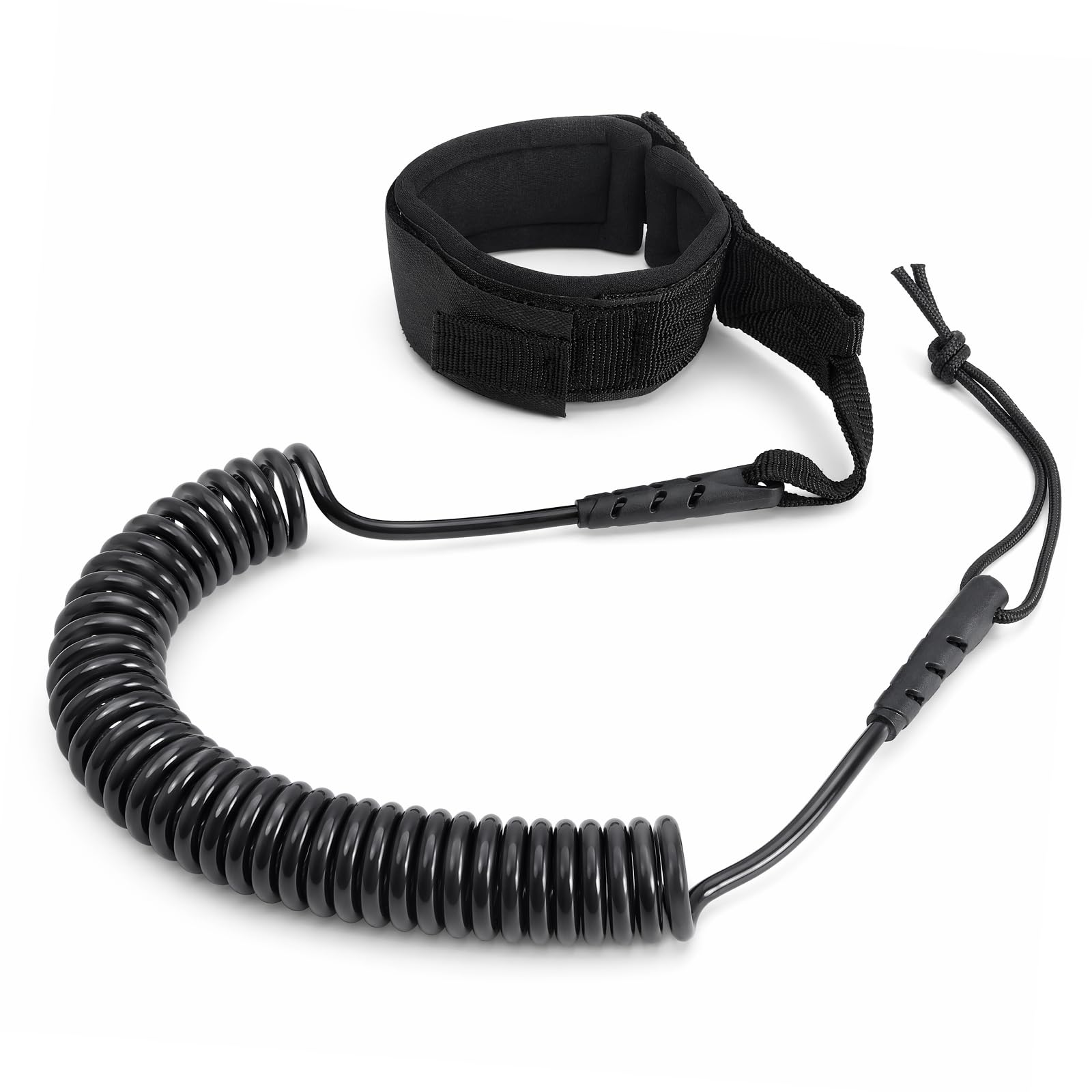10 ft Surfboard Leash, Adjustable Board Ankle Strap Cuff Cord Surf Leash for Shortboard Longboard Surfboard Longboard and Paddleboard Surf Leash (Black)