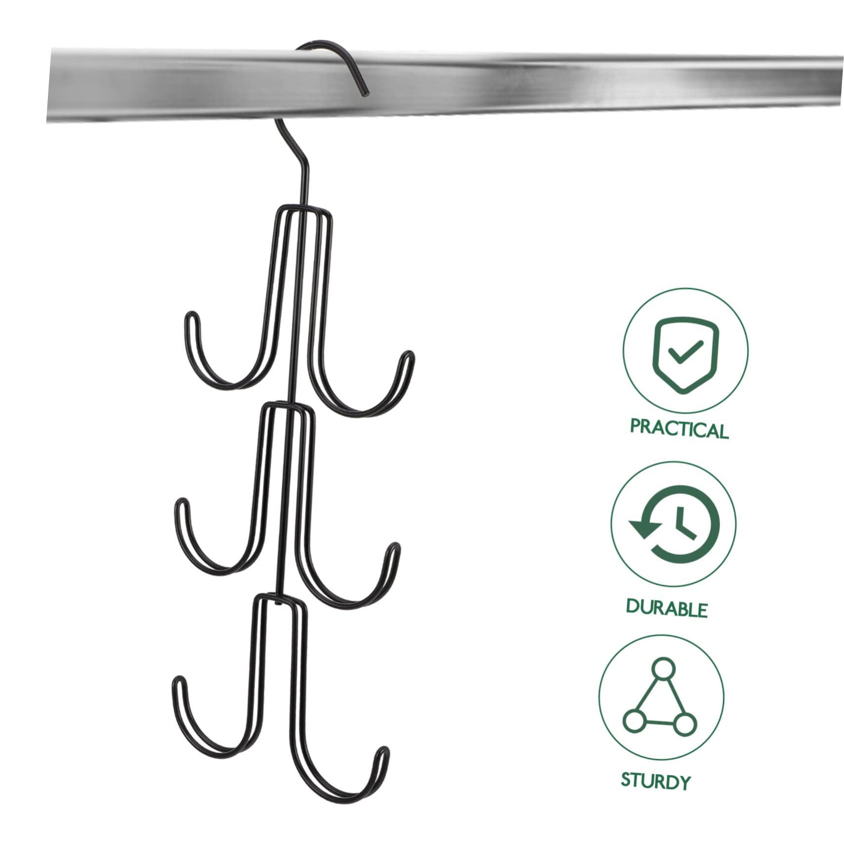 Produktbild von Krawattenhalter Mit 6 Haken - Metall Aufbewahrungshalter Für Taschen & Schals