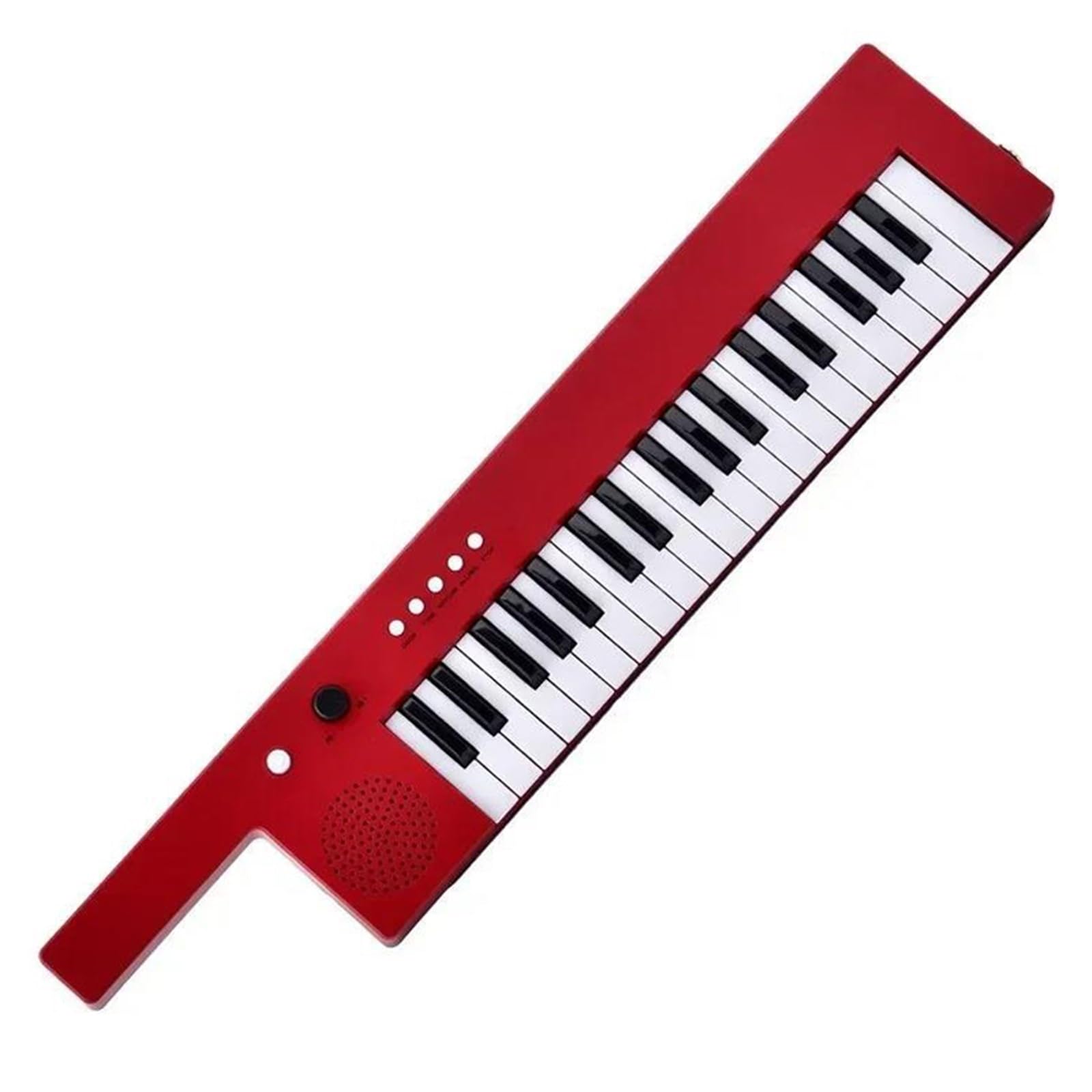Tastiera Digitale Per Principianti Mini Tastiera Per Organo Elettronico Per Chitarra Ricaricabile A 37 Tasti Con Tracolla E Microfono(Red)