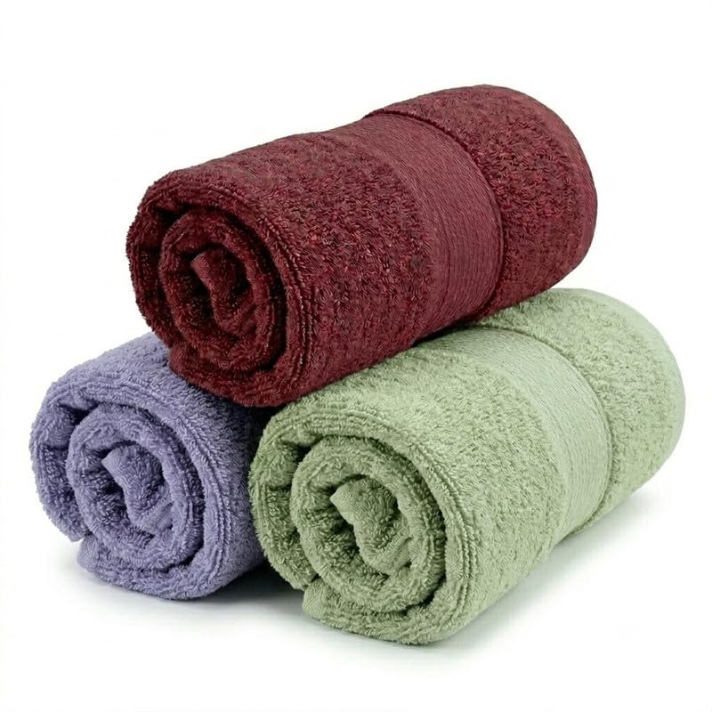 Image of TowelWala Premium Hand Towel 550 GSM Soft Absorbent Quick Dry (Green /Blue) | Premium 550 GSM cotton with woven border-quick drying and perfect for bathroom, kitchen, gym, and travel.