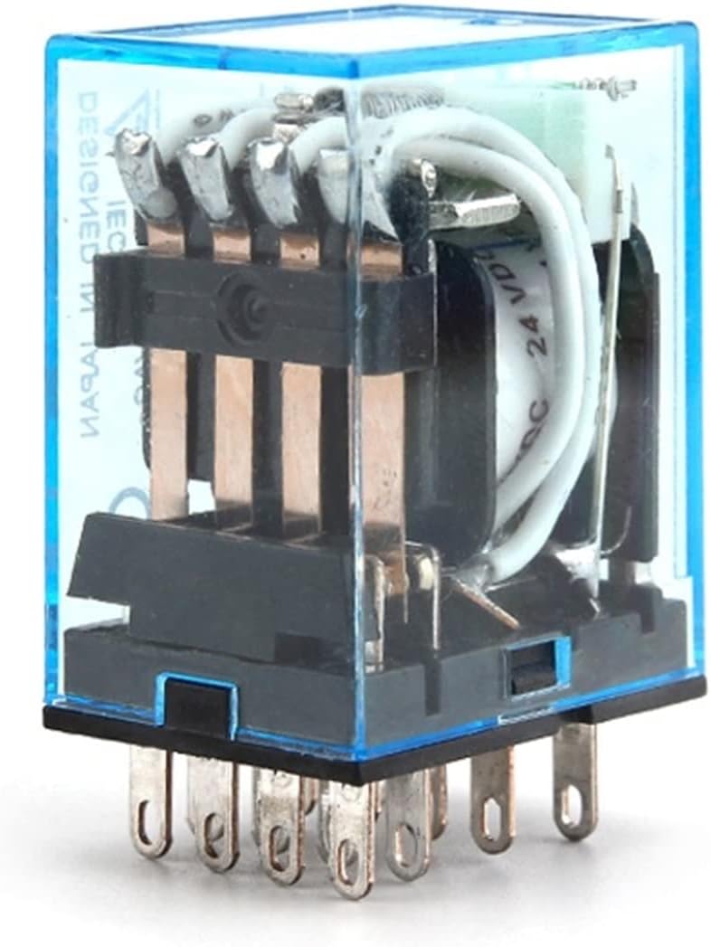 10pcs Intermediate Relay HH54P MY4NJ Micro Small Electromagnetic AC/DC 12V 24V AC110V 220V 380V with 14 pins Socket Base PYF14A(AC 220V)