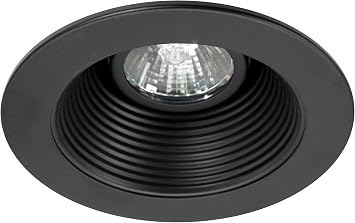 NICOR Lighting 4 inch Black Recessed Baffle Trim for MR16 Bulb 14002BK