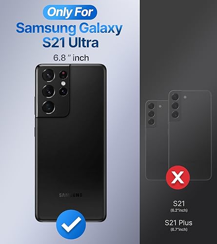 Miniatura 8 de Shields Up Funda para Galaxy S21 con soporte, funda transparente para Samsung S21 con soporte de doble anillo ajustable y plegable Funda protectora