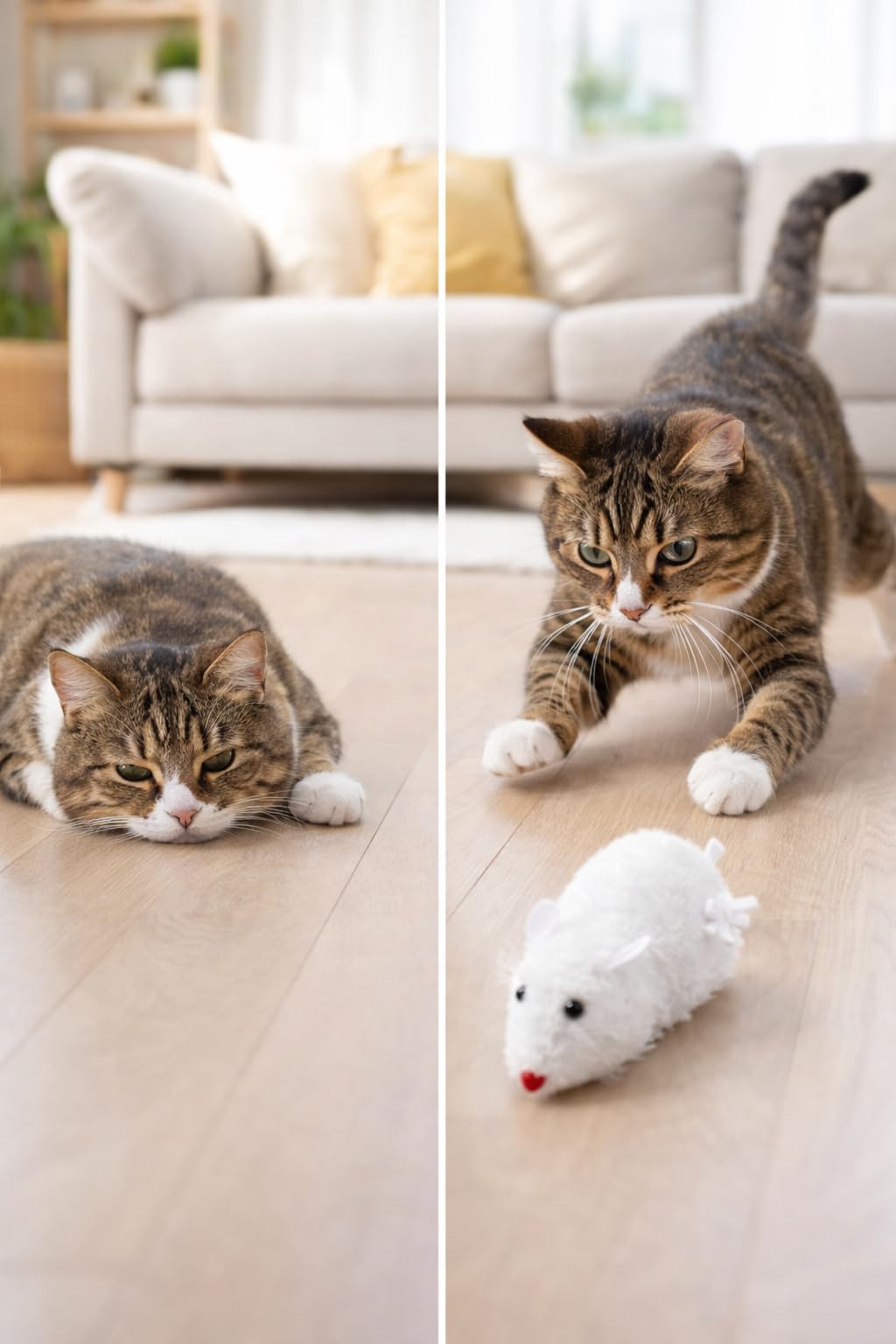 Busstier Çok Renkli Kurmalı Fare Kedi Oyuncağı Pilsiz Hareketli Peluş Fare İnteraktif Av Oyunu Kediler ve Yavru Kediler İçin Egzersiz Aktivite Ev İçi Oyun Eğlence Dayanıklı Yumuşak Doku