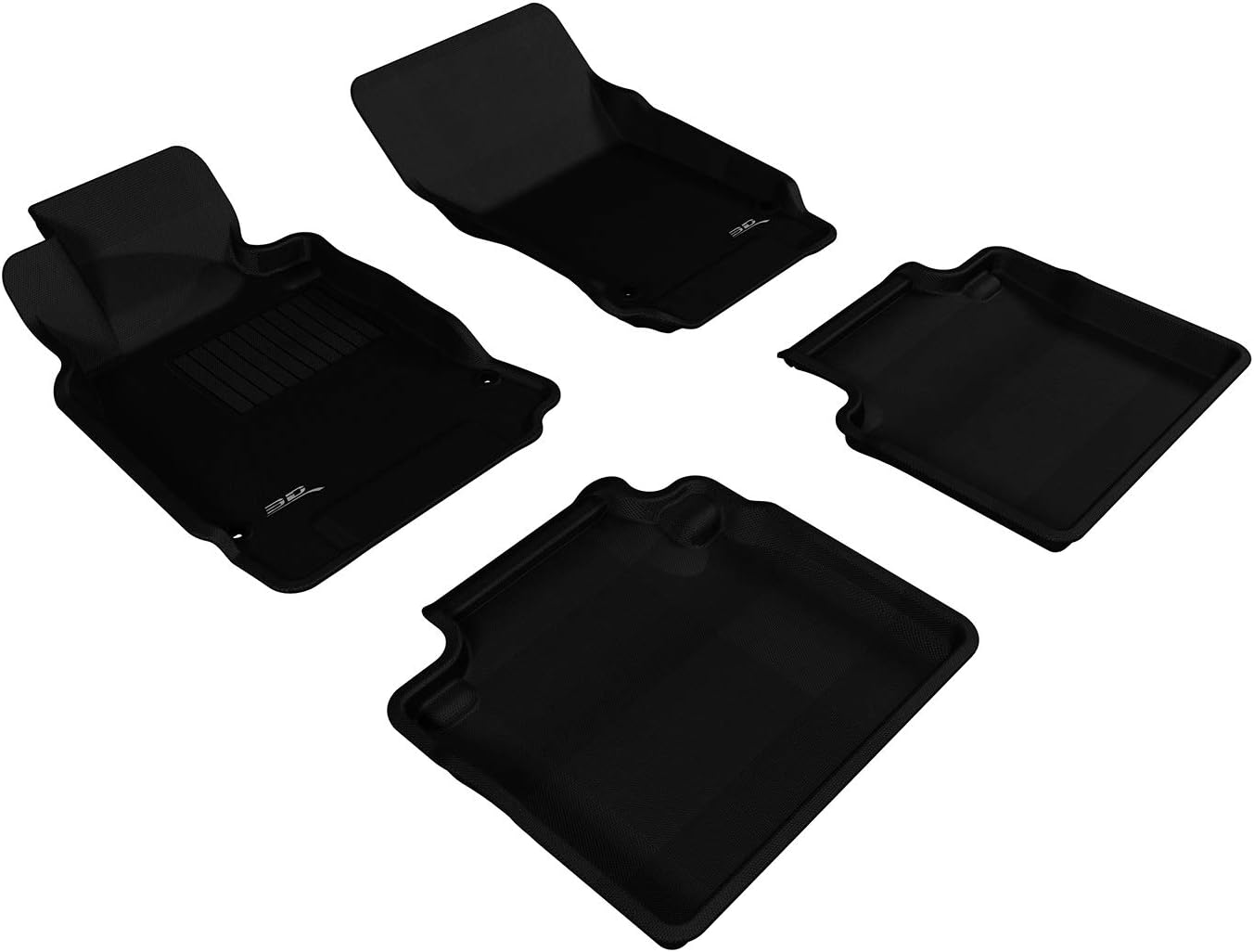 3D MAXpiderCustom Fit Kagu Floor Mat (Black) for 2011-2019 Infiniti Q70/M37-1ST Row 2ND Row