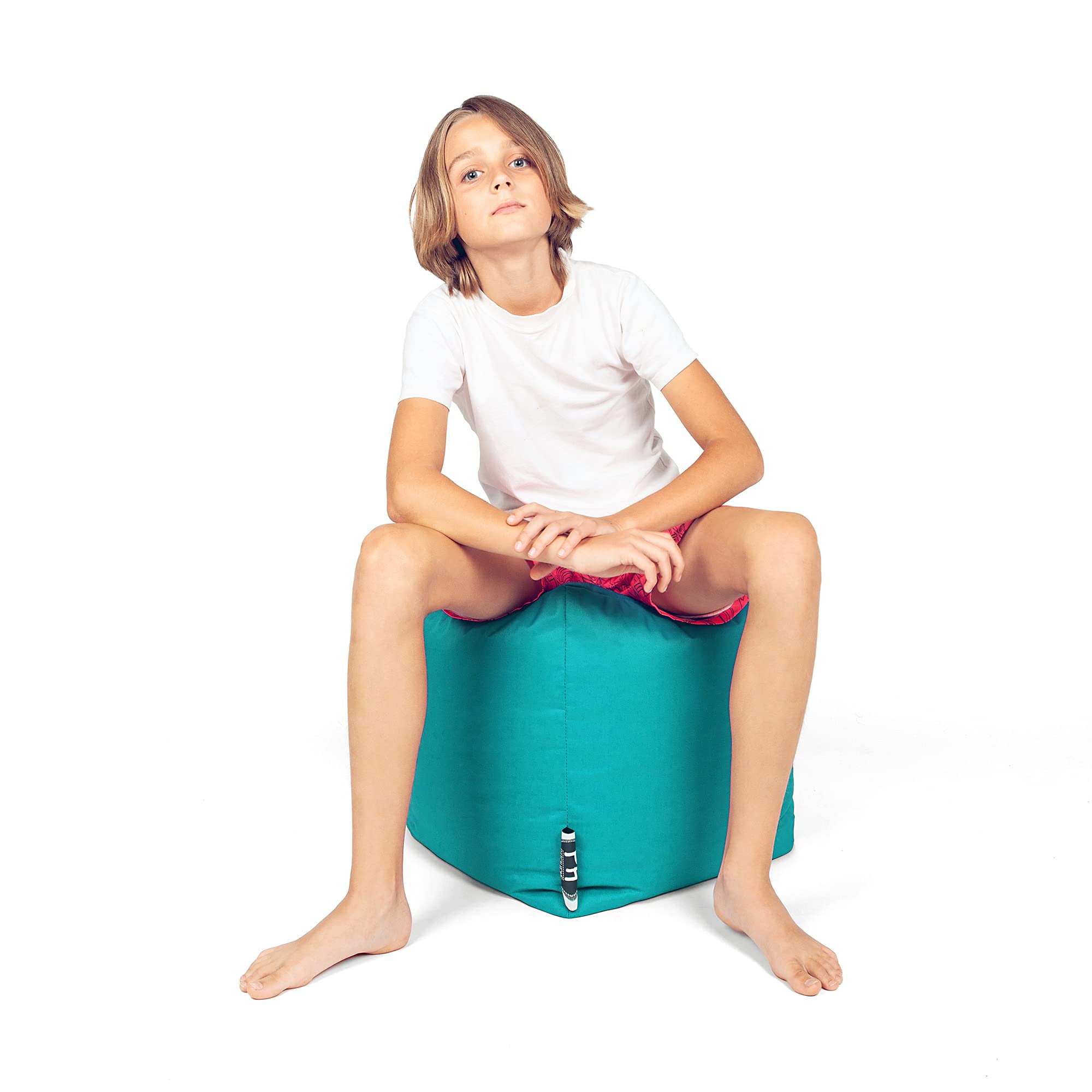 PH Patchhome Pouf Quadrato 35x35x35 Cm - Con Cerniera E Imbottitura Regolabile - Rosa - Utilizzo Interno/Esterno - Fatto A Mano A Berlino